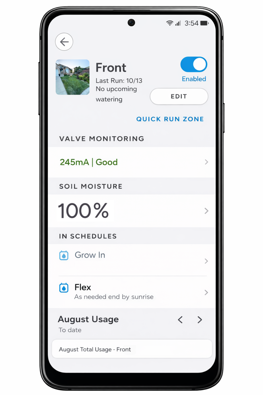Soil moisture and field capacity zone details